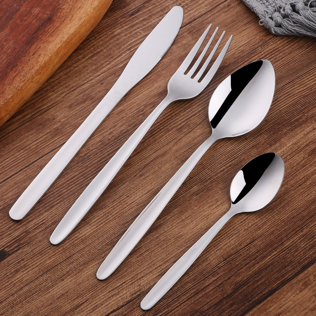 Yinkin 4 Pack Portable Travel Utensils Set with Case Reusable Stainless Steel Silverware Flatware Camping Cutlery Include Fork Spoon Knife for Work School Dishwasher Safe(White, Green, Red, Black