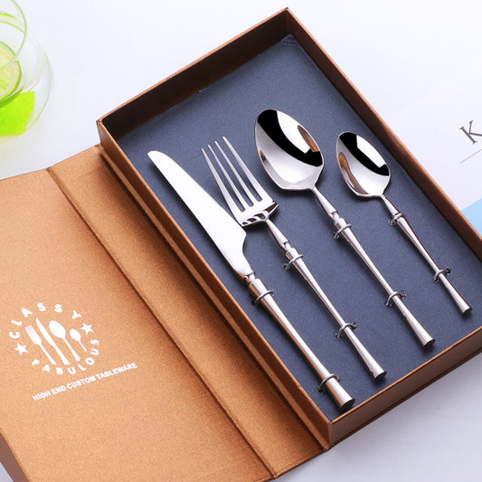 High End Luxury Royal Stainless Steel Flatware Set 304 Gold High Mirror Cutlery Set