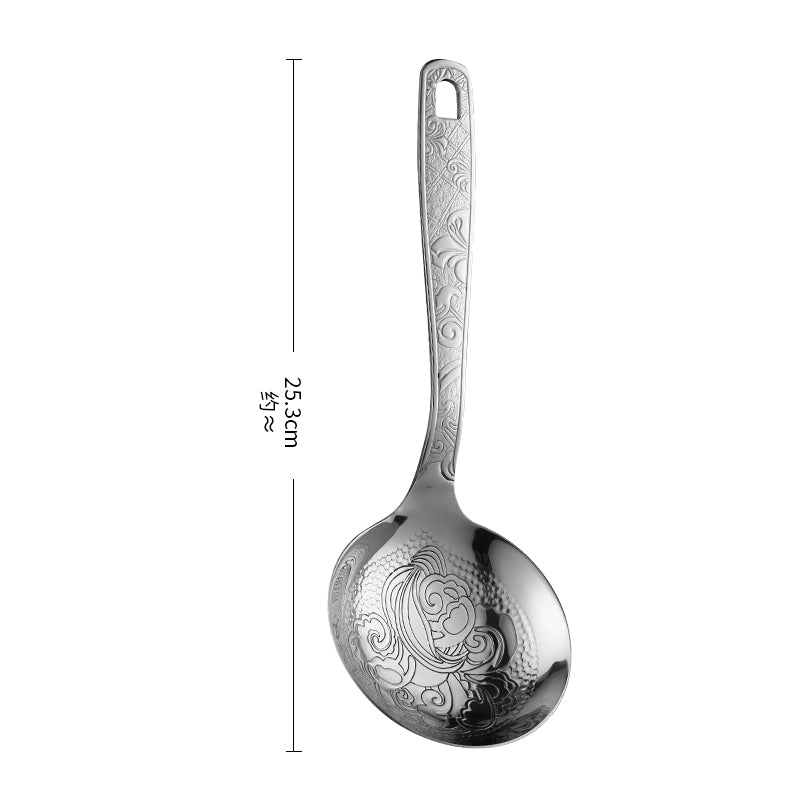 Buyer Star Flower Soup Spoon 18/10 Stainless Steel, Bouillon Spoon, Dishwasher Safe, Fine Mirror Polished