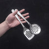 Cooking Utensil Set, Stainless Steel Silver with Public Fork/Spoon, Cake Shovels, Spatula, Ladles, Solid Spoon, Slotted Spoon,  Kitchen Tool Gadget