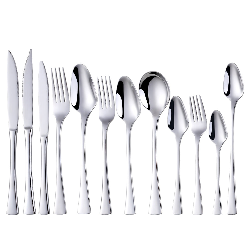 Wholesale Bulk Silverware Restaurant Hotel Knife Spoon Fork Custom Flatware Silver Gold Stainless Steel Cutlery Set