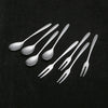 Stainless Steel Coffee Spoon & Tea Forks Flatware Set - Silver Stainless Steel Salad, Teaspoon, Fruit, Coffee, Serving, Appetizer