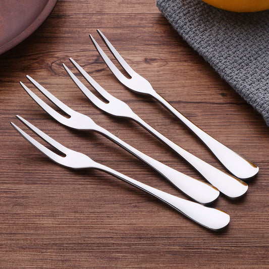 High Quality Flatware Stainless Steel Colorful Two-tine Mini Fruit Cake Fork 5 Piece/Pieces(Min. Order)