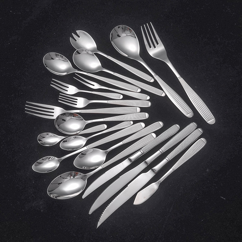 High-Density Mirror Polished Stainless Steel Cutlery Set 19-Piece Export Quality