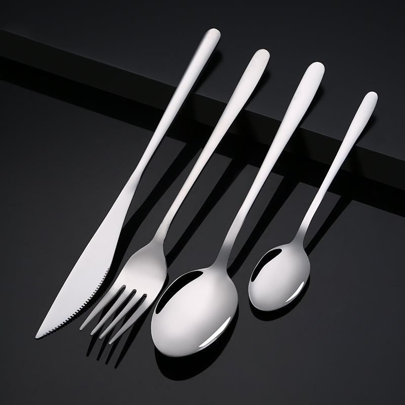 Amazon Hot Sale Silver Cutlery Set Knife Fork and Spoon  with Elegant Packing