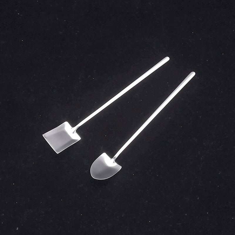 Stainless Steel Shovel Shape Pointed Spoon for Coffee Tea Sugar Stirring, Cake Dessert  Food Scooping Wet Food