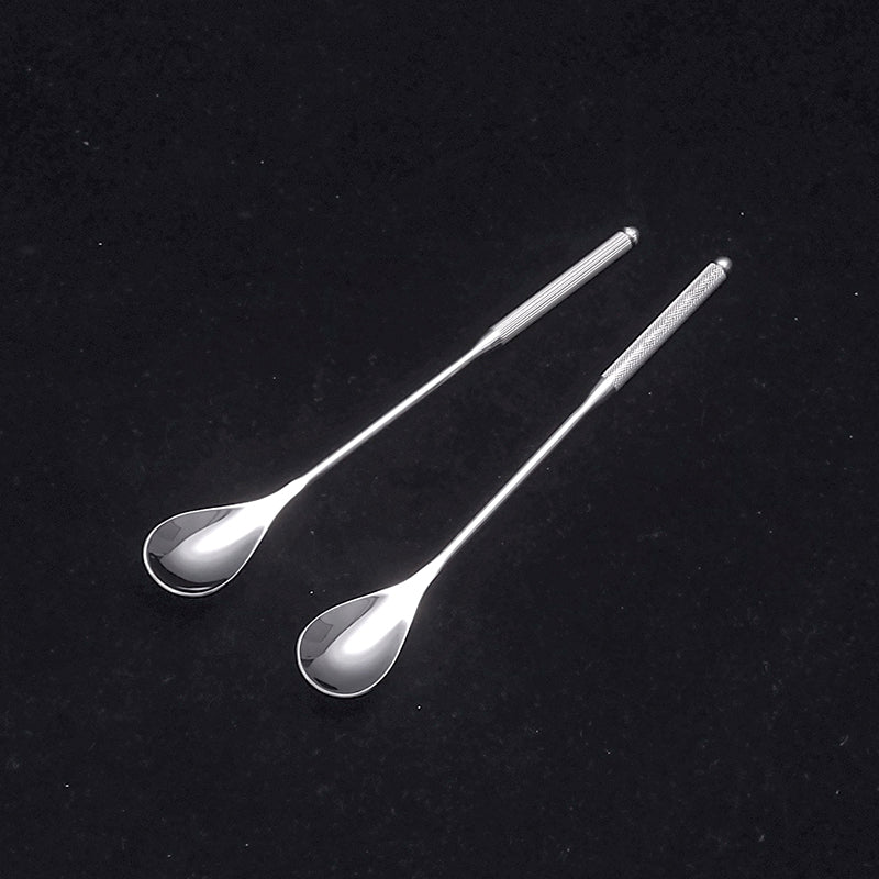 Honey Mixing Spoon Bar Mixing Spoon Cocktail  Spoon Coffee Spoon, Ice Cream Spoons Stainless Steel Bar Long Spoon With Spiral Pattern