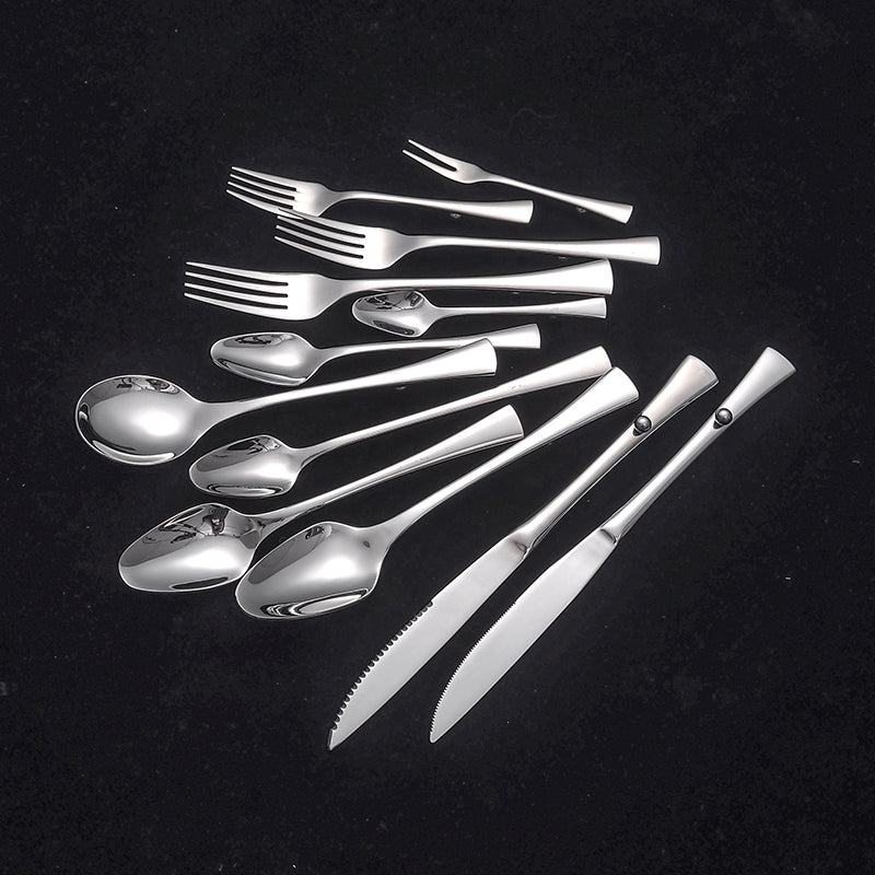 18/8 Stainless Steel Flatware Cutlery Set Silverware Set For Home Kitchen Restaurant Hotel Kitchen Utensils Set Mirror Polished