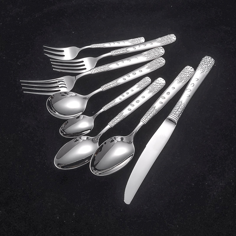 Custom Logo Stainless Steel Flatware Set High-End Silverware for Catering