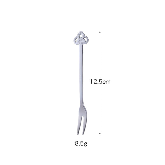 Creative stainless steel reusable mini fruit salad fork for dessert cake 10 Piece/Pieces(Min. Order)