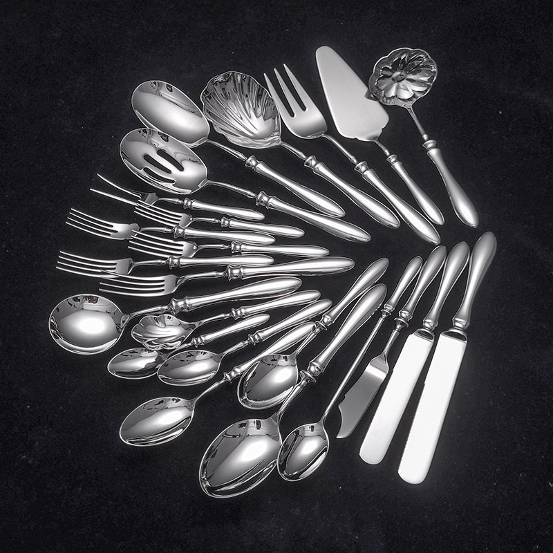 23 Pcs Cooking Utensils Set 304 Stainless Steel Kitchen Utensils Set Metal Kitchen Accessories, Include Soup Ladle, Slotted Skimmer Spoon and Spatula
