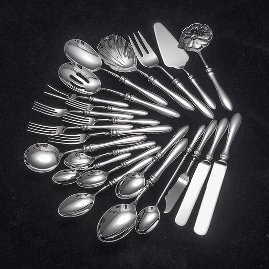 23 Pcs Cooking Utensils Set 304 Stainless Steel Kitchen Utensils Set Metal Kitchen Accessories, Include Soup Ladle, Slotted Skimmer Spoon and Spatula