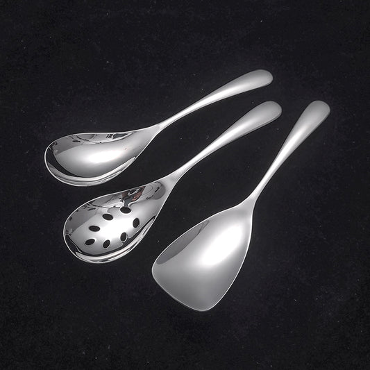 Cooking Spoons Set Stainless Steel Kitchen Slotted Spoon Shovel Cooking Utensils Set Mixing, Serving, Stiring Large Spoons, Gifts for Home, Restaurant