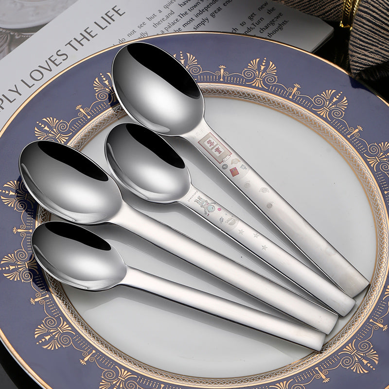 Dinner Spoons Household 304 Stainless Steel Soup Spoon Thickening Spoon Creative Rice Spoon Spoon﻿ Large Tablespoons