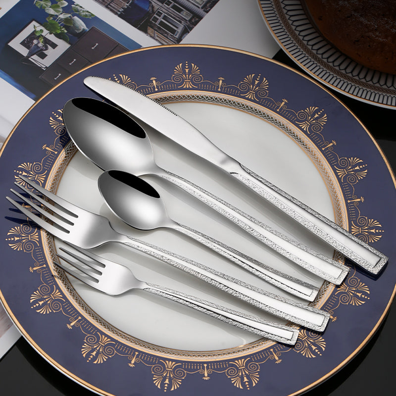 Buyer Star Durable 5pcs Stainless Steel Utensil Set for Wedding Receptions