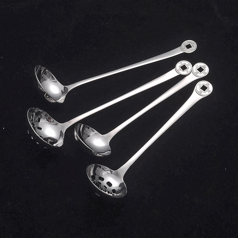 Newness Soup Ladle Hot Pot Spoon Resilient 304 Stainless Steel Soup Spoon Cooking Spoon for Kitchen