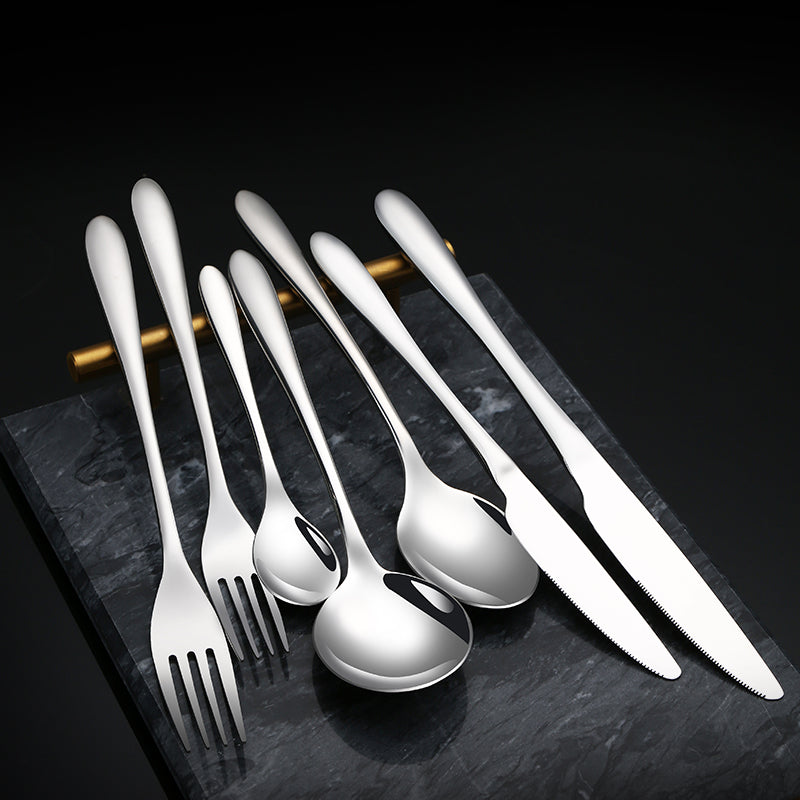 Buyer Star Modern Restaurant Tableware Knife Spoon Fork Flatware Set High Quality Hotel Stainless Steel Cutlery Set