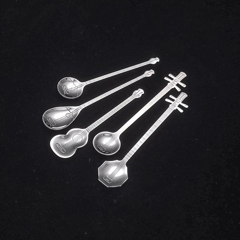 Creative Spoon Guitar Spoons Coffee Teaspoon Musical Tea Spoons, Stainless Steel Cute Teaspoon for Christmas Birthday