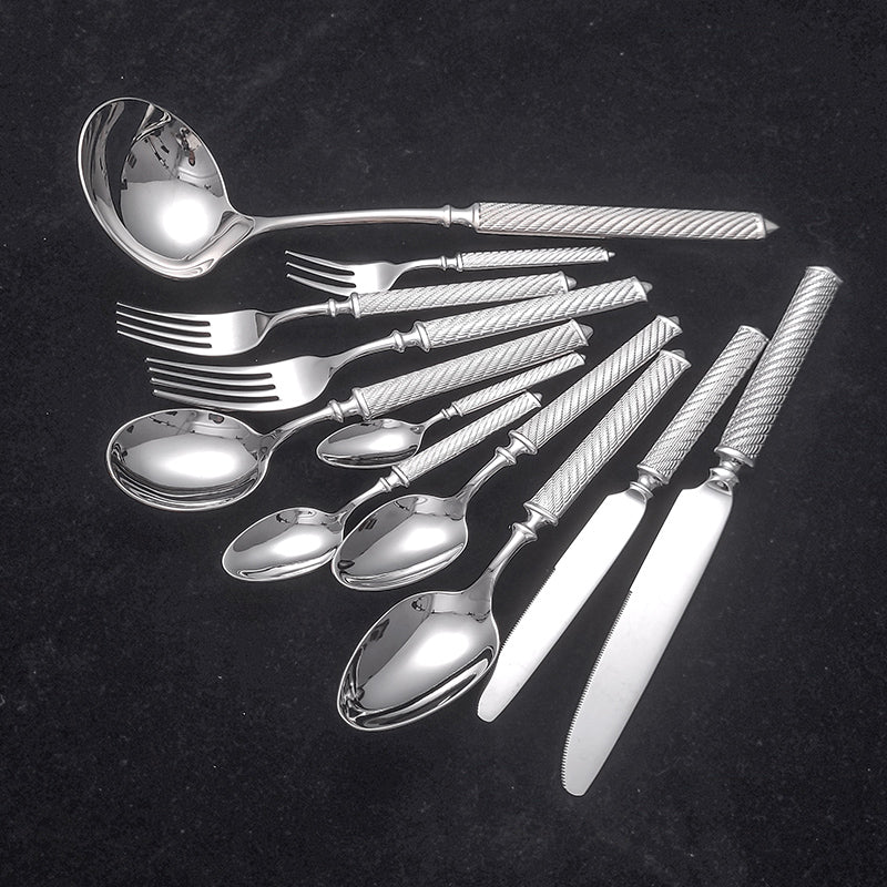 Restaurant Style Stainless Steel Flatware Set Durable Silverware in Bulk