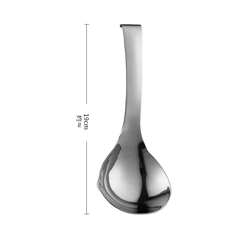 Buyer Star Hanging Spoon Creative Bending Handle Stainless Steel Stirring Spoons for Soup (Vertical Hanging)