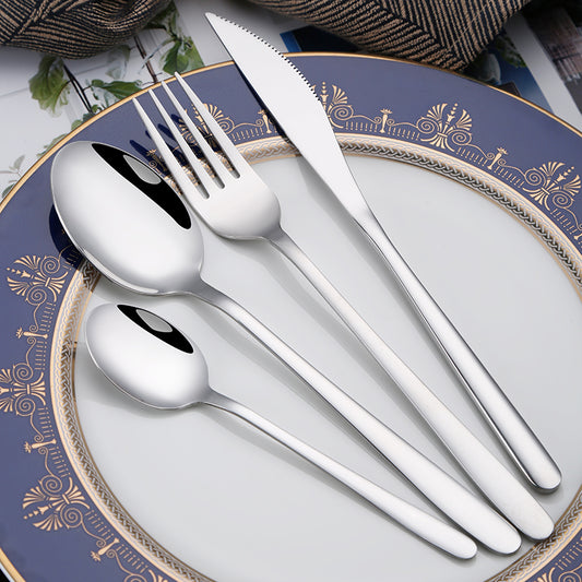 Amazon Hot Sale Silver Cutlery Set Knife Fork and Spoon  with Elegant Packing