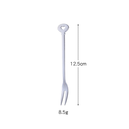 Creative stainless steel reusable mini fruit salad fork for dessert cake 10 Piece/Pieces(Min. Order)