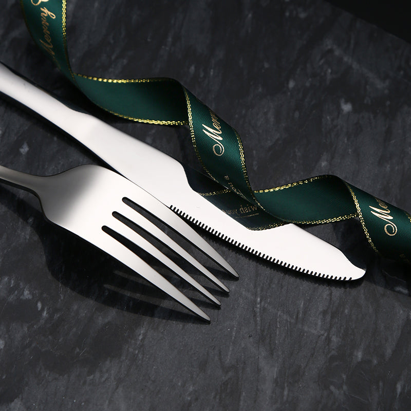Buyer Star High Quality Stainless Steel Silverware Flatware Spoon Fork Knife Black Matte Cutlery Set