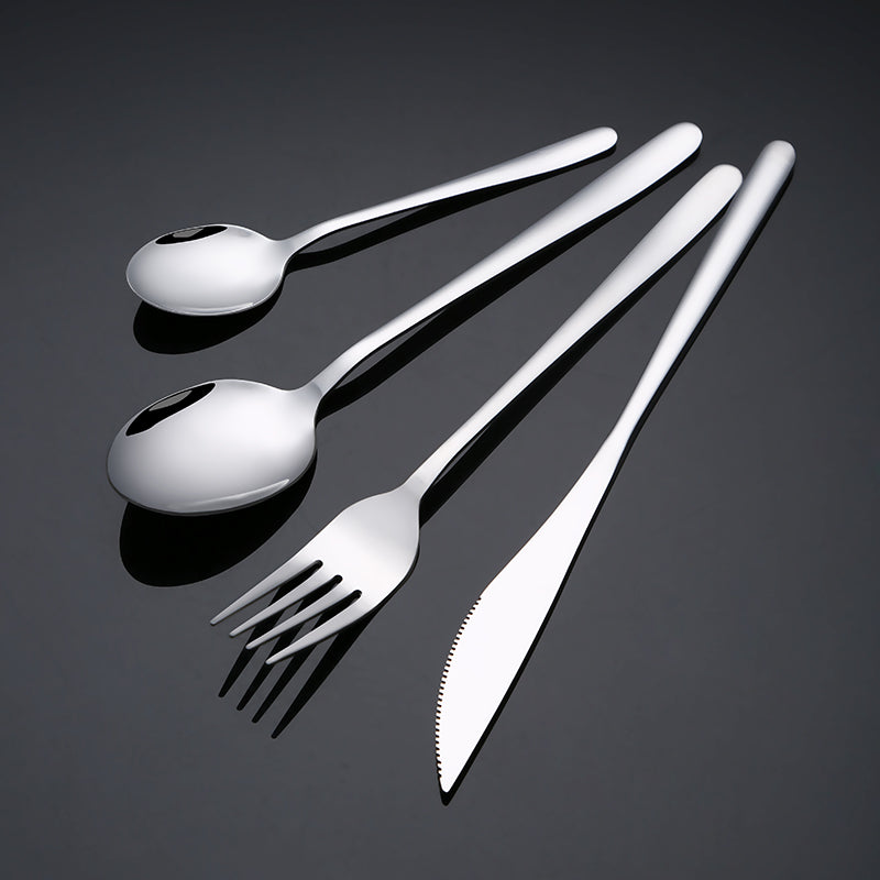Amazon Hot Sale Silver Cutlery Set Knife Fork and Spoon  with Elegant Packing