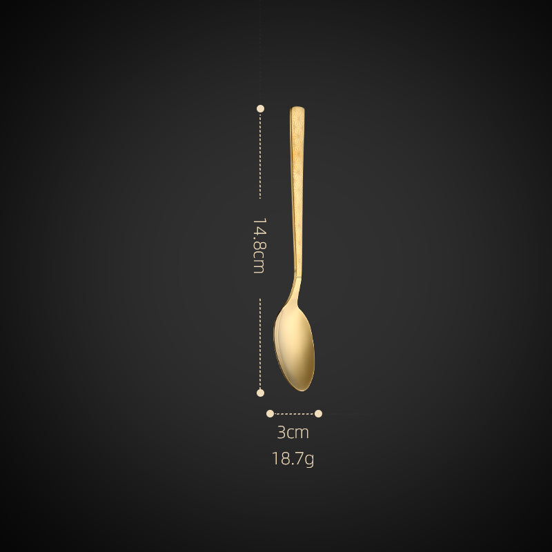Eco-Friendly Reusable Stainless Steel Ring Handle Knife Fork Spoon Set Gold Flatware Luxury Cutlery Set