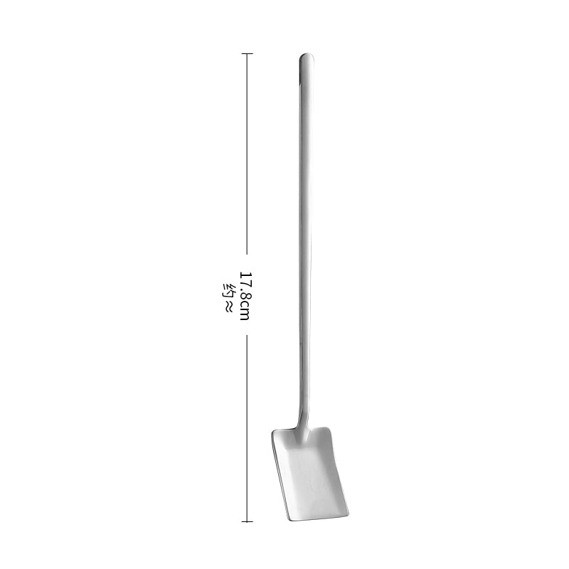 Stainless Steel Shovel Shape Pointed Spoon for Coffee Tea Sugar Stirring, Cake Dessert  Food Scooping Wet Food