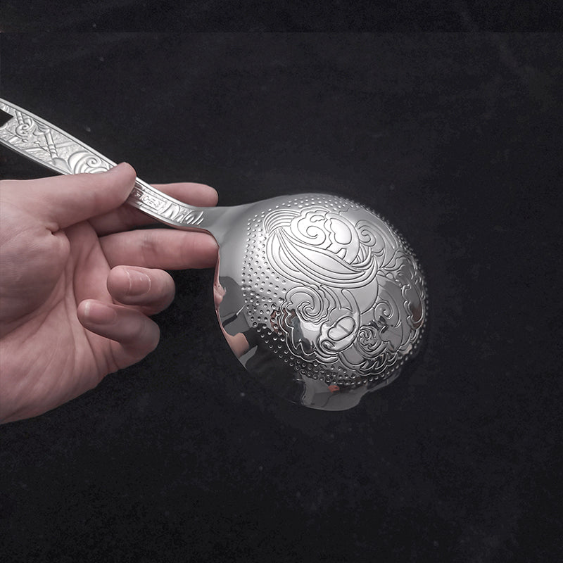 Buyer Star Flower Soup Spoon 18/10 Stainless Steel, Bouillon Spoon, Dishwasher Safe, Fine Mirror Polished