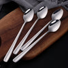 Customize colorful long handle stainless steel cocktail ice cream mixing dessert spoon shopify 50 Piece/Pieces(Min. Order)
