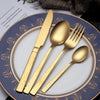 4pcs Stainless Steel Gold Cutlery for Upscale Events & Banquets