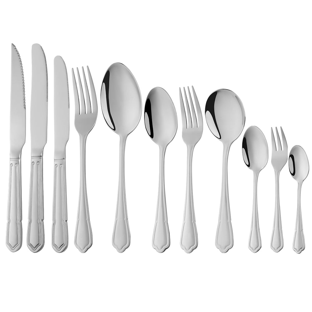 Accept Custom Logo Stainless Steel Cutlery For Restaurant Hotel Banquet Tableware Sets
