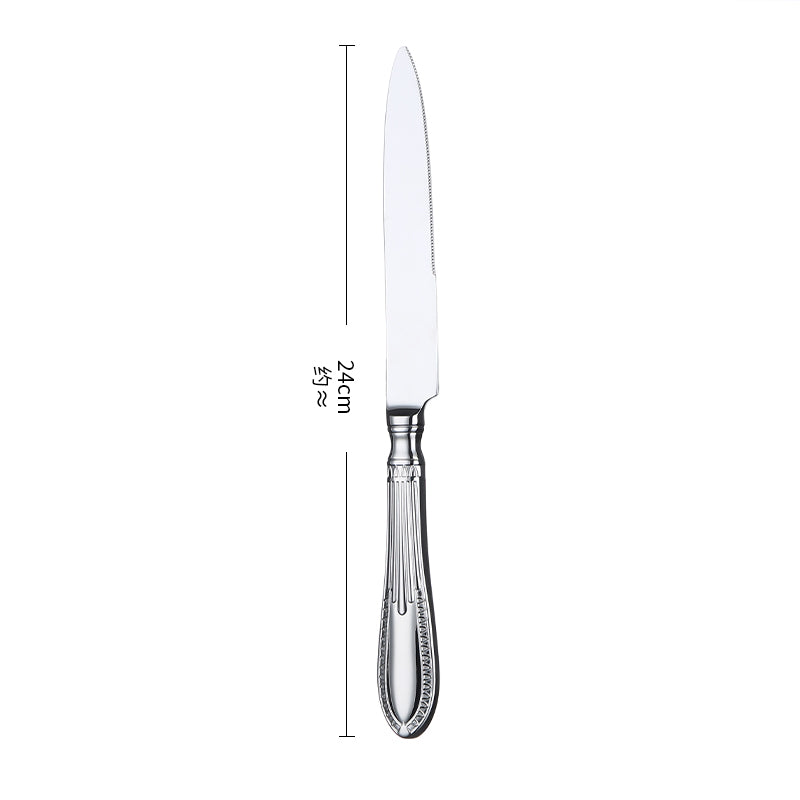 Luxury Wedding 18/0 Stainless Steel Flatware Set Custom Logo Engraving Available Elegant Silverware Collection