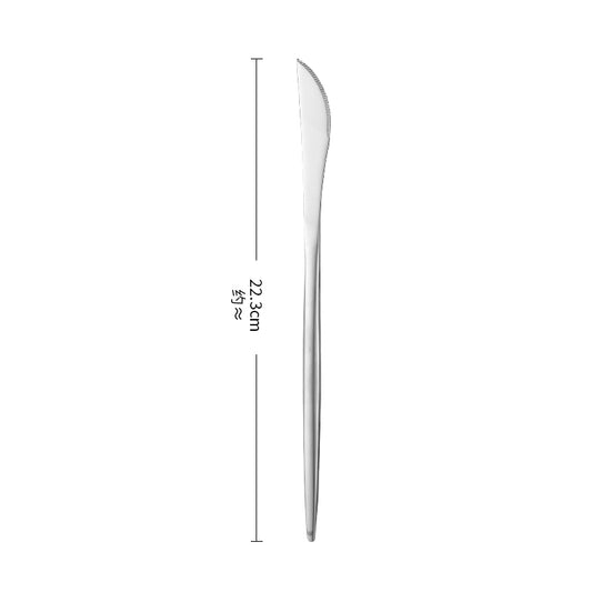 Minimalist Nordic Style High Quality Stainless Steel Knife Fork Spoon Set 9-Piece Household Use