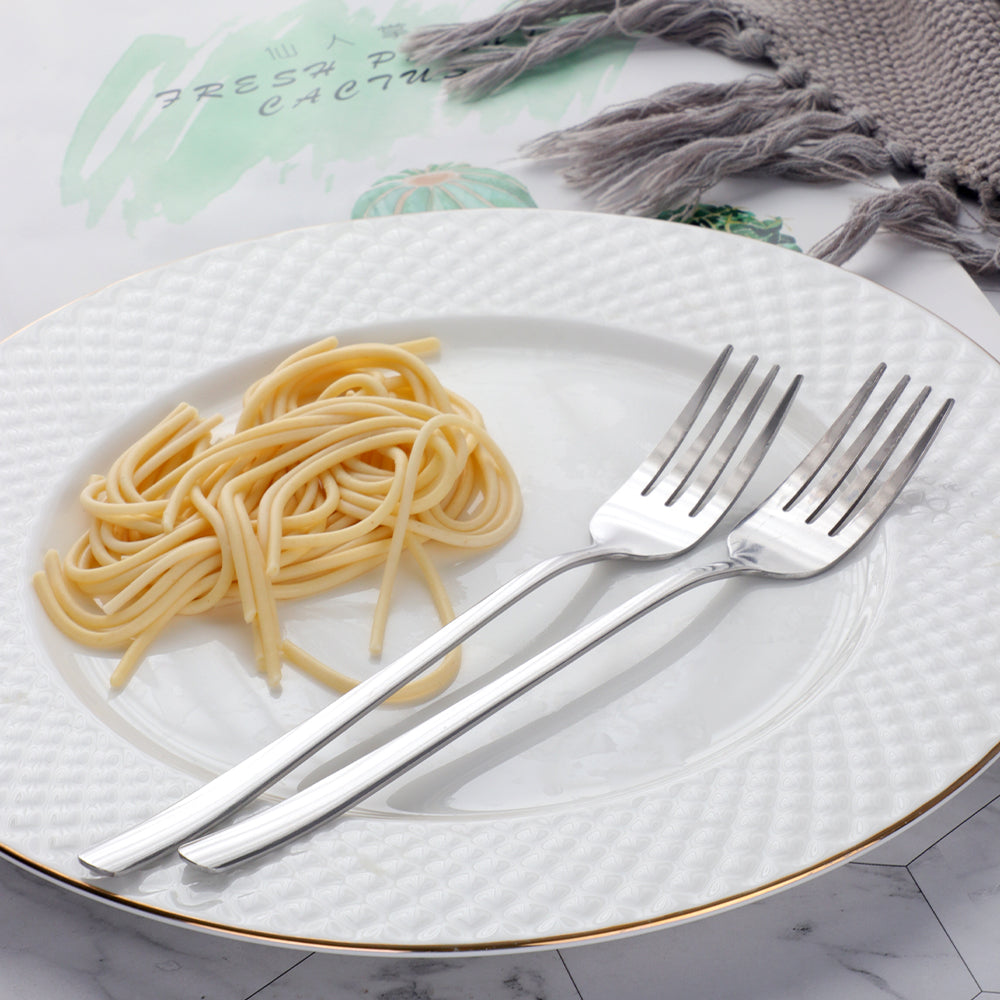Cheap wholesale stainless steel metal long handle salad gold fruit fork
