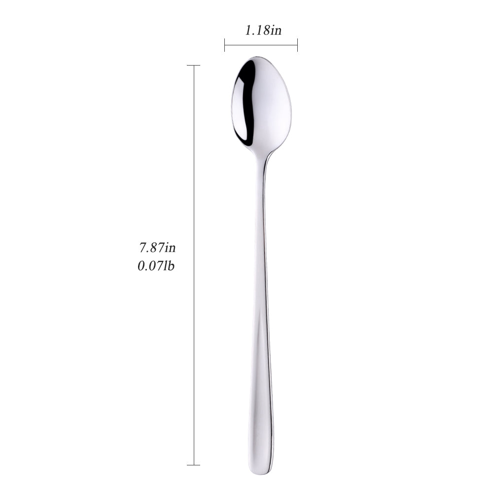 Customize colorful long handle stainless steel cocktail ice cream mixing dessert spoon shopify 50 Piece/Pieces(Min. Order)