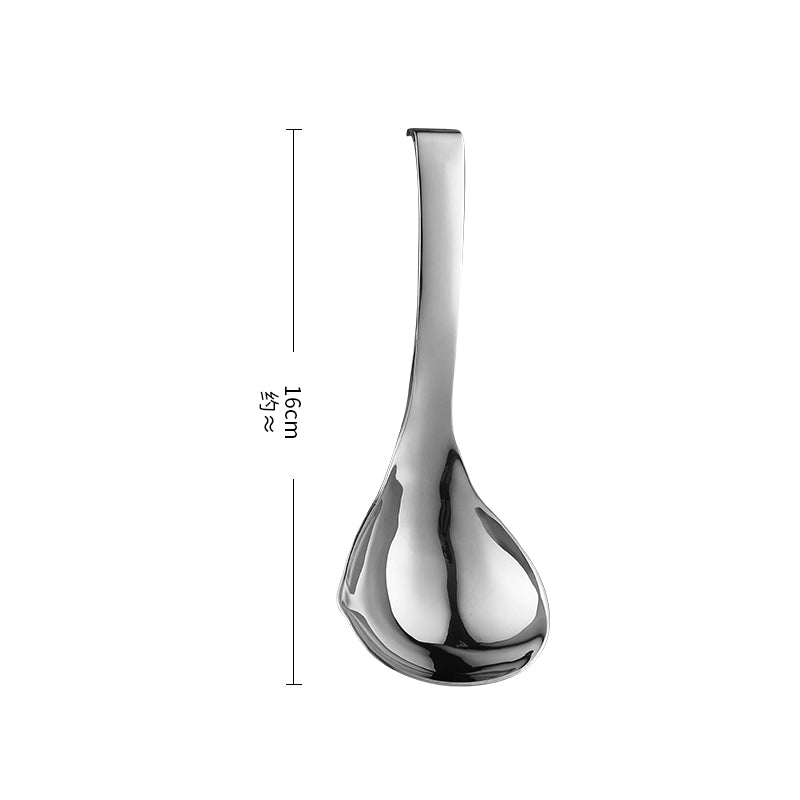 Buyer Star Hanging Spoon Creative Bending Handle Stainless Steel Stirring Spoons for Soup (Vertical Hanging)