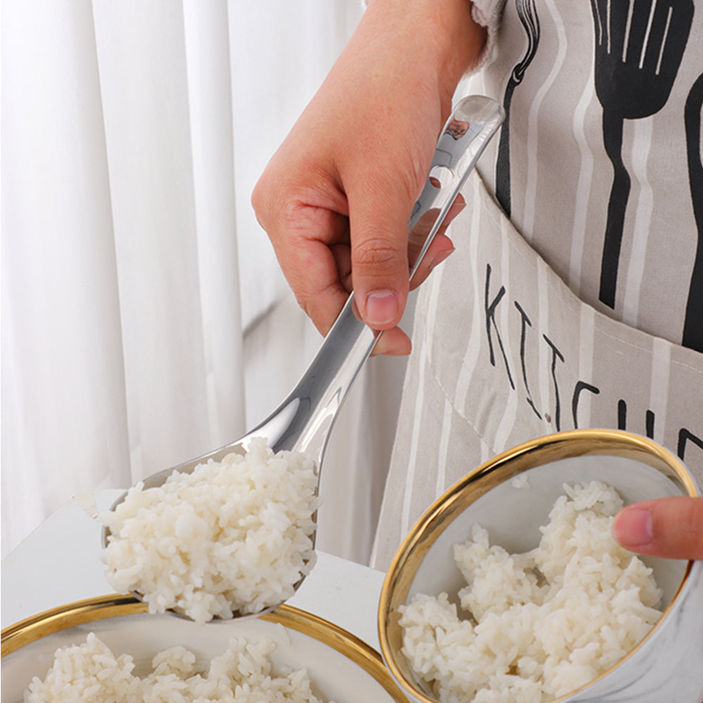 Factory Wholesale Multi-Color Dinner Spoon 304 Stainless Steel Kitchen Rice Spoon Cutlery Metal Spoon