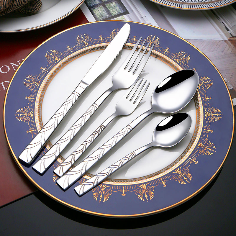Elegant 5pcs Stainless Steel Cutlery Set for Hotel & Wedding Events