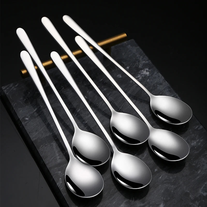 6pcs Stainless Steel Flatware Korean Spoon Fork Chopsticks Gold Cutlery Gift Box Present for Christmas Wedding Birthday