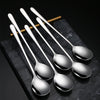 6pcs Stainless Steel Flatware Korean Spoon Fork Chopsticks Gold Cutlery Gift Box Present for Christmas Wedding Birthday
