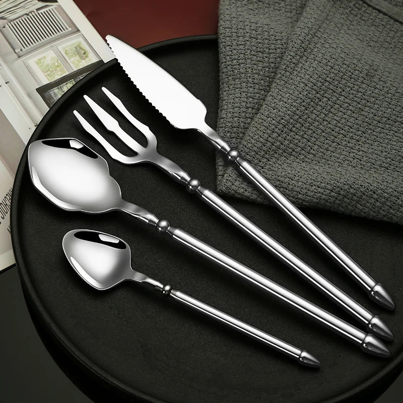 High Quality Stainless Steel 18/10 Rose Gold Cutlery Set For Star Hotel Banquet