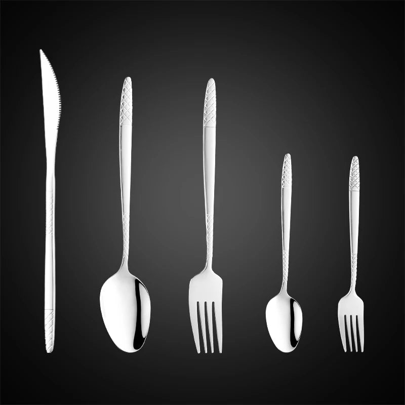 Wholesale Price Stainless Steel Wedding Banquet Plated Cutlery Silverware Flatware Spoon And Fork Set
