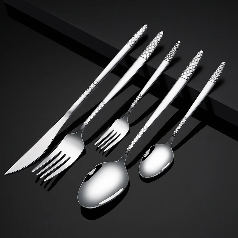 Wholesale Price Stainless Steel Wedding Banquet Plated Cutlery Silverware Flatware Spoon And Fork Set