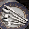 New High Quality Stainless Steel Silverware Set 5 pcs Spoons Forks and Knives Wedding Gold Flatware for Events Gift