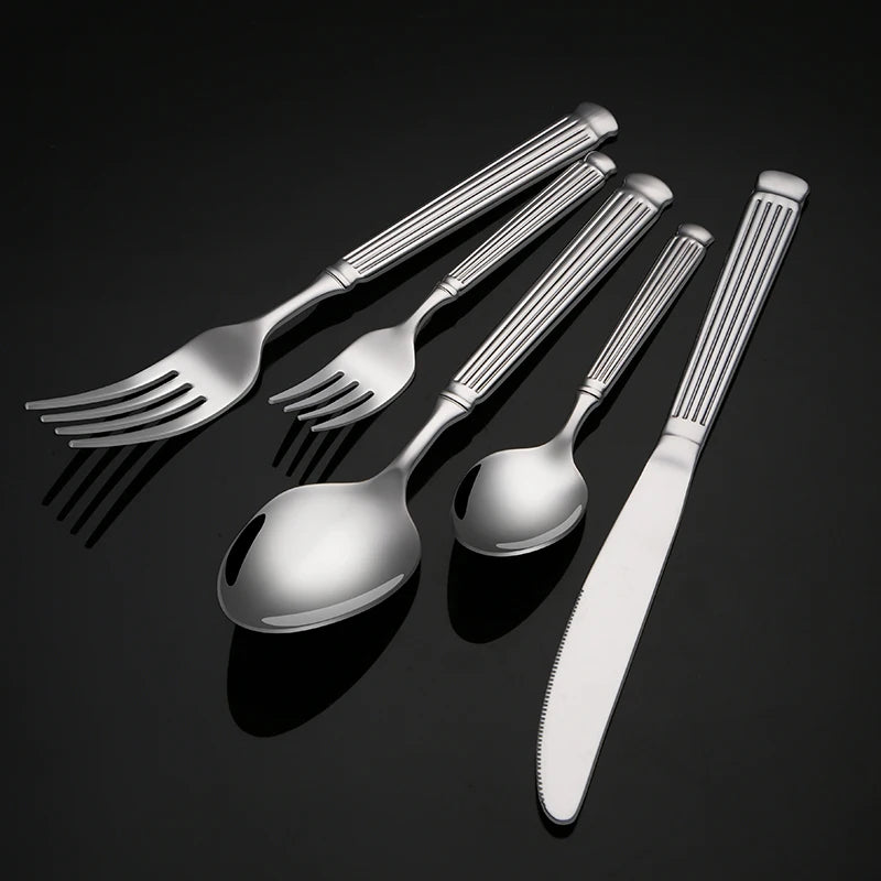 High and luxury handle wedding stainless steel vintage cutlery set flatware for rental