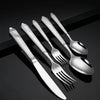 Knife Fork Spoon Silverware Hammer Handle Flatware Sets Wedding Stainless Steel Hammered Cutlery Set of 5 pcs