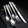 Knife Fork Spoon Silverware Hammer Handle Flatware Sets Wedding Stainless Steel Hammered Cutlery Set of 5 pcs